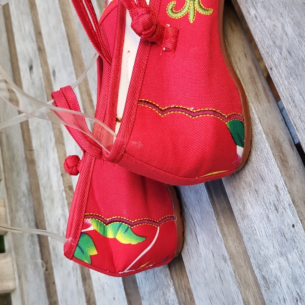 New Floral Flat Shoes Canvas Embroidered Mary Jane Ballernia Flats - Picture 11 of 16